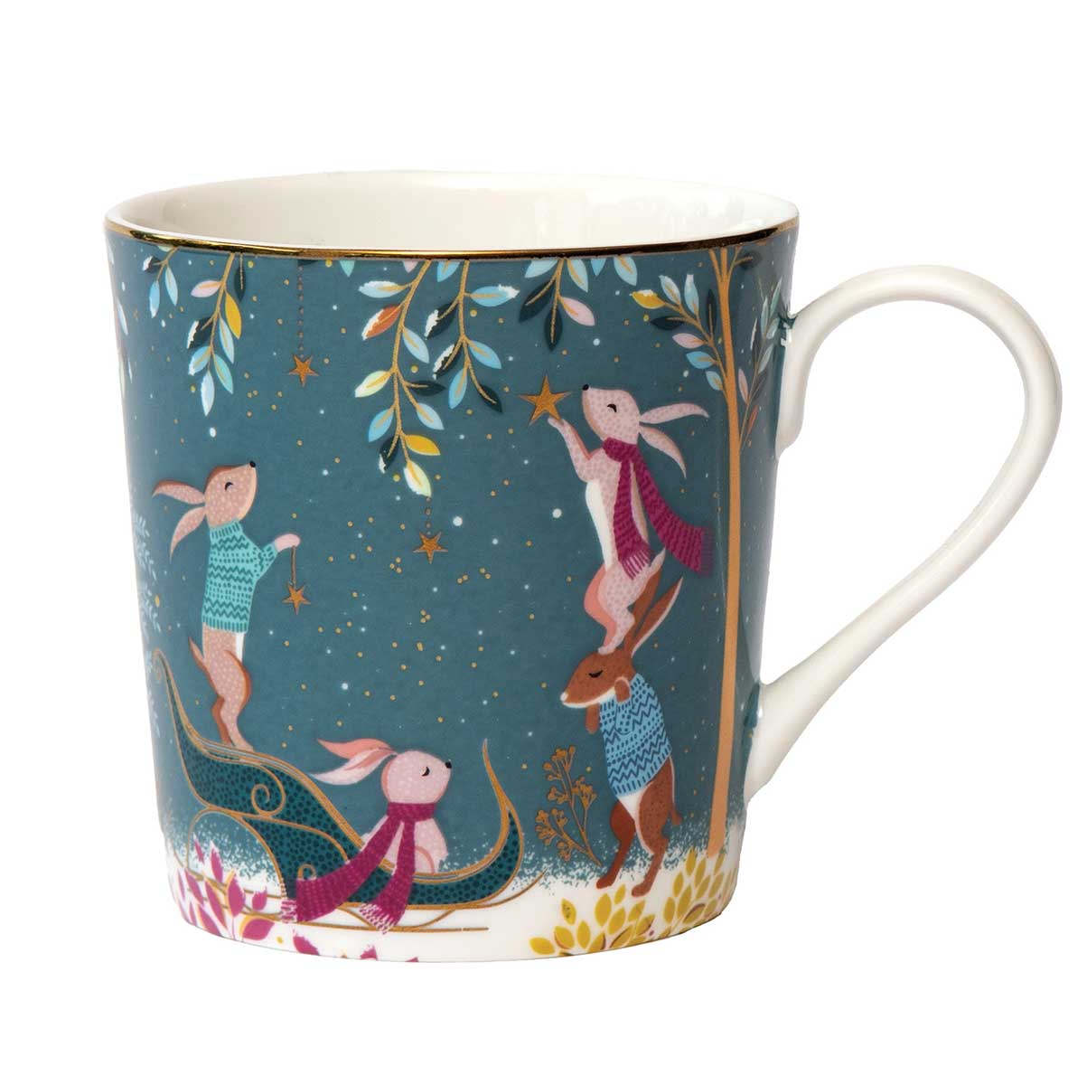 Sara Miller Woodland Tales Mug, Rabbit Sleigh image number null